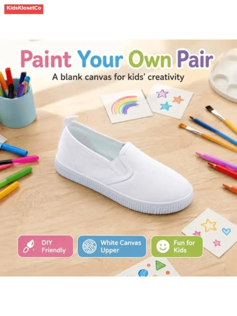 Canvas Sneakers for Girls, Breathable Kids Athletic Shoes, Casual Low Top
